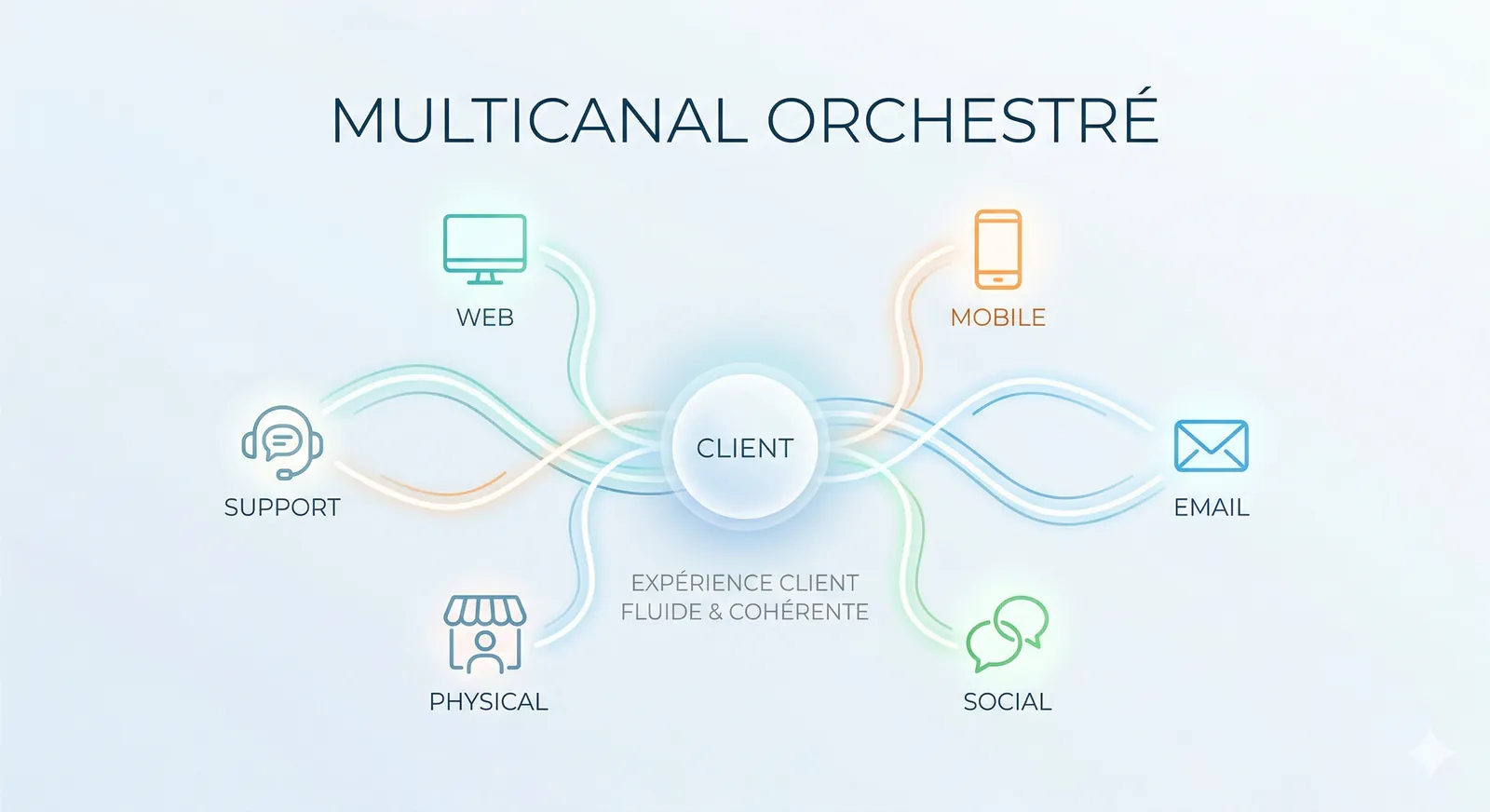 Illustration multicanal orchestré email et LinkedIn